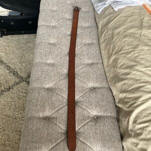 Silpada Belt Womens Large Genuine Italian Leather Brown Flower Buckle Silver